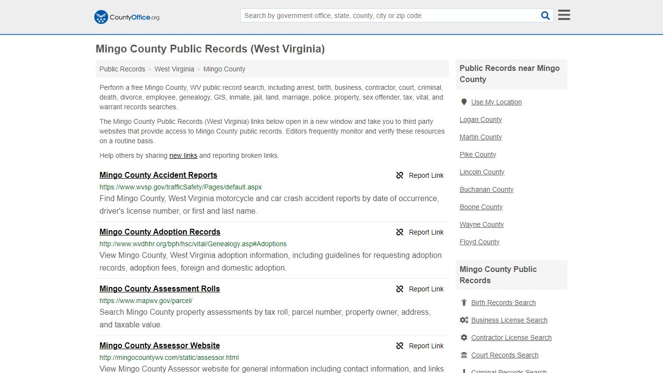 Mingo County Public Records (West Virginia) - County Office